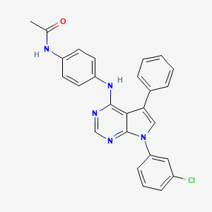 molecular formula C26H20ClN5O B11207620 N-(4-{[7-(3-chlorophenyl)-5-phenyl-7H-pyrrolo[2,3-d]pyrimidin-4-yl]amino}phenyl)acetamide 