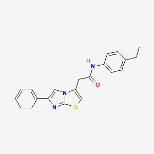 molecular formula C21H19N3OS B11207624 N-(4-Ethylphenyl)-2-{6-phenylimidazo[2,1-B][1,3]thiazol-3-YL}acetamide 