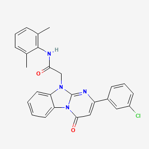 molecular formula C26H21ClN4O2 B11207652 2-[2-(3-chlorophenyl)-4-oxopyrimido[1,2-a]benzimidazol-10(4H)-yl]-N-(2,6-dimethylphenyl)acetamide 