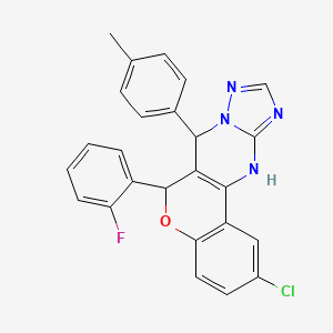 2-chloro-6-(2-fluorophenyl)-7-(4-methylphenyl)-7,12-dihydro-6H-chromeno[4,3-d][1,2,4]triazolo[1,5-a]pyrimidine