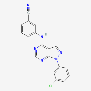 molecular formula C18H11ClN6 B11207698 3-{[1-(3-chlorophenyl)-1H-pyrazolo[3,4-d]pyrimidin-4-yl]amino}benzonitrile 