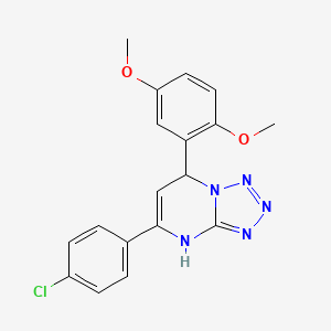 molecular formula C18H16ClN5O2 B11207719 5-(4-Chlorophenyl)-7-(2,5-dimethoxyphenyl)-4,7-dihydrotetrazolo[1,5-a]pyrimidine 