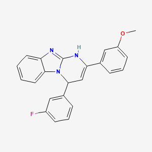 molecular formula C23H18FN3O B11207726 4-(3-Fluorophenyl)-2-(3-methoxyphenyl)-1,4-dihydropyrimido[1,2-a]benzimidazole 