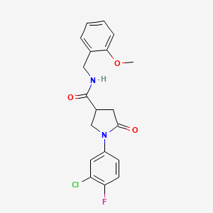 1-(3-chloro-4-fluorophenyl)-N-(2-methoxybenzyl)-5-oxopyrrolidine-3-carboxamide