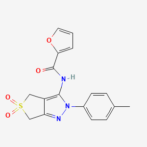 molecular formula C17H15N3O4S B11207732 N-(5,5-dioxido-2-(p-tolyl)-4,6-dihydro-2H-thieno[3,4-c]pyrazol-3-yl)furan-2-carboxamide 