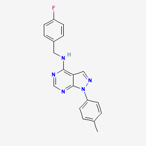 molecular formula C19H16FN5 B11207740 N-(4-fluorobenzyl)-1-(p-tolyl)-1H-pyrazolo[3,4-d]pyrimidin-4-amine 