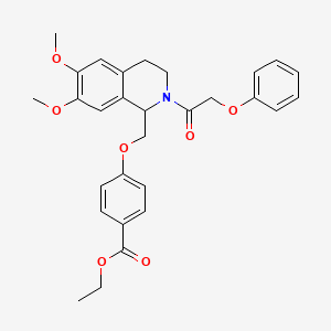 Ethyl 4-{[6,7-dimethoxy-2-(2-phenoxyacetyl)-1,2,3,4-tetrahydroisoquinolin-1-YL]methoxy}benzoate