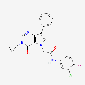 N-(3-chloro-4-fluorophenyl)-2-(3-cyclopropyl-4-oxo-7-phenyl-3,4-dihydro-5H-pyrrolo[3,2-d]pyrimidin-5-yl)acetamide