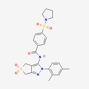 N-(2-(2,4-dimethylphenyl)-5,5-dioxido-4,6-dihydro-2H-thieno[3,4-c]pyrazol-3-yl)-4-(pyrrolidin-1-ylsulfonyl)benzamide