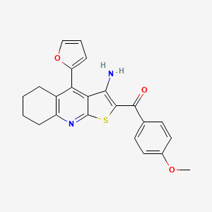 [3-Amino-4-(furan-2-yl)-5,6,7,8-tetrahydrothieno[2,3-b]quinolin-2-yl](4-methoxyphenyl)methanone