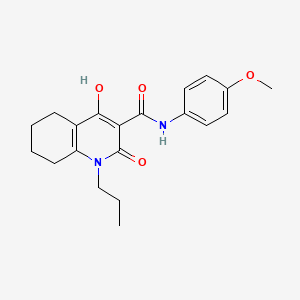 molecular formula C20H24N2O4 B11207757 4-hydroxy-N-(4-methoxyphenyl)-2-oxo-1-propyl-1,2,5,6,7,8-hexahydroquinoline-3-carboxamide 