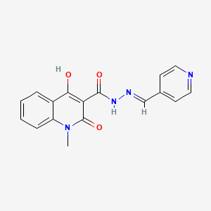 2-hydroxy-1-methyl-4-oxo-N'-[(E)-pyridin-4-ylmethylidene]-1,4-dihydroquinoline-3-carbohydrazide