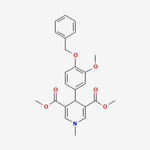 molecular formula C24H25NO6 B11207826 Dimethyl 4-[4-(benzyloxy)-3-methoxyphenyl]-1-methyl-1,4-dihydropyridine-3,5-dicarboxylate 