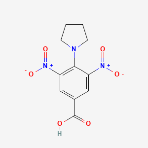 molecular formula C11H11N3O6 B11207852 3,5-Dinitro-4-(pyrrolidin-1-yl)benzoic acid 