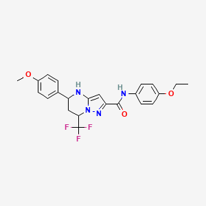 molecular formula C23H23F3N4O3 B11207865 N-(4-ethoxyphenyl)-5-(4-methoxyphenyl)-7-(trifluoromethyl)-4,5,6,7-tetrahydropyrazolo[1,5-a]pyrimidine-2-carboxamide 