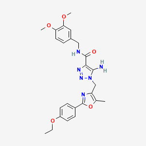 molecular formula C25H28N6O5 B11207866 5-Amino-N-[(3,4-dimethoxyphenyl)methyl]-1-{[2-(4-ethoxyphenyl)-5-methyl-1,3-oxazol-4-YL]methyl}-1H-1,2,3-triazole-4-carboxamide 