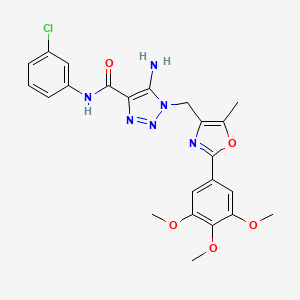 5-amino-N-(3-chlorophenyl)-1-{[5-methyl-2-(3,4,5-trimethoxyphenyl)-1,3-oxazol-4-yl]methyl}-1H-1,2,3-triazole-4-carboxamide