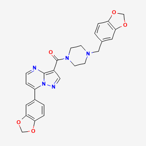 [4-(1,3-Benzodioxol-5-ylmethyl)piperazin-1-yl][7-(1,3-benzodioxol-5-yl)pyrazolo[1,5-a]pyrimidin-3-yl]methanone