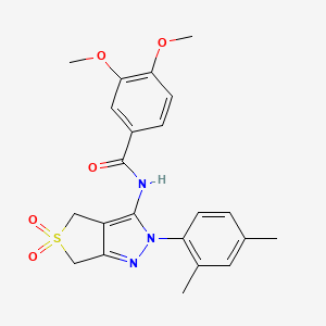 N-(2-(2,4-dimethylphenyl)-5,5-dioxido-4,6-dihydro-2H-thieno[3,4-c]pyrazol-3-yl)-3,4-dimethoxybenzamide