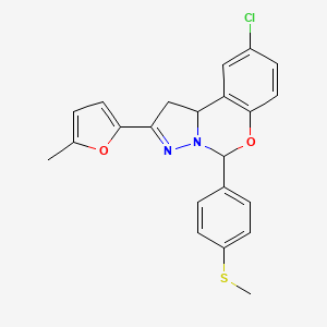 9-Chloro-2-(5-methyl-2-furyl)-5-[4-(methylthio)phenyl]-1,10b-dihydropyrazolo[1,5-c][1,3]benzoxazine