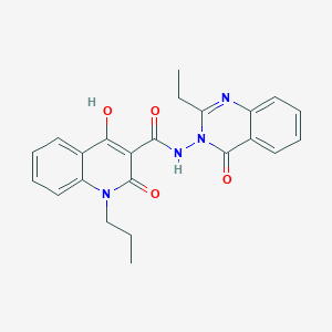 molecular formula C23H22N4O4 B11207915 N-(2-Ethyl-4-oxo-3(4H)-quinazolinyl)-4-hydroxy-2-oxo-1-propyl-1,2-dihydro-3-quinolinecarboxamide 