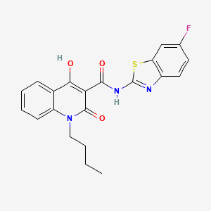 molecular formula C21H18FN3O3S B11207929 1-butyl-N-(6-fluoro-1,3-benzothiazol-2-yl)-4-hydroxy-2-oxo-1,2-dihydroquinoline-3-carboxamide 