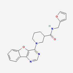 molecular formula C21H20N4O3 B11207935 1-([1]benzofuro[3,2-d]pyrimidin-4-yl)-N-(furan-2-ylmethyl)piperidine-3-carboxamide 