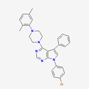 7-(4-bromophenyl)-4-[4-(2,5-dimethylphenyl)piperazin-1-yl]-5-phenyl-7H-pyrrolo[2,3-d]pyrimidine