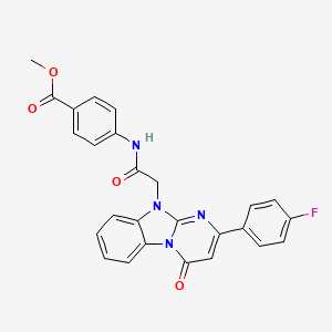 molecular formula C26H19FN4O4 B11207972 methyl 4-({[2-(4-fluorophenyl)-4-oxopyrimido[1,2-a]benzimidazol-10(4H)-yl]acetyl}amino)benzoate 