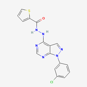 molecular formula C16H11ClN6OS B11207998 N'-[1-(3-chlorophenyl)-1H-pyrazolo[3,4-d]pyrimidin-4-yl]thiophene-2-carbohydrazide 