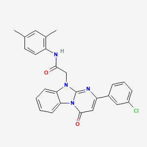 molecular formula C26H21ClN4O2 B11208001 2-[2-(3-chlorophenyl)-4-oxopyrimido[1,2-a]benzimidazol-10(4H)-yl]-N-(2,4-dimethylphenyl)acetamide 