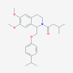 1-(1-((4-isopropylphenoxy)methyl)-6,7-dimethoxy-3,4-dihydroisoquinolin-2(1H)-yl)-3-methylbutan-1-one