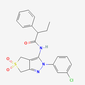 molecular formula C21H20ClN3O3S B11208023 N-(2-(3-chlorophenyl)-5,5-dioxido-4,6-dihydro-2H-thieno[3,4-c]pyrazol-3-yl)-2-phenylbutanamide 