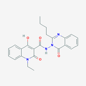 N-(2-Butyl-4-oxo-3(4H)-quinazolinyl)-1-ethyl-4-hydroxy-2-oxo-1,2-dihydro-3-quinolinecarboxamide