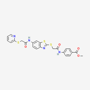 Methyl 4-({[(6-{[(pyridin-2-ylsulfanyl)acetyl]amino}-1,3-benzothiazol-2-yl)sulfanyl]acetyl}amino)benzoate