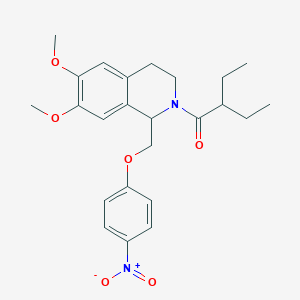 1-(6,7-dimethoxy-1-((4-nitrophenoxy)methyl)-3,4-dihydroisoquinolin-2(1H)-yl)-2-ethylbutan-1-one