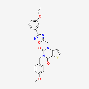 molecular formula C25H22N4O5S B11208091 1-{[3-(3-ethoxyphenyl)-1,2,4-oxadiazol-5-yl]methyl}-3-[(4-methoxyphenyl)methyl]-1H,2H,3H,4H-thieno[3,2-d]pyrimidine-2,4-dione 