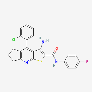 molecular formula C23H17ClFN3OS B11208098 3-amino-4-(2-chlorophenyl)-N-(4-fluorophenyl)-6,7-dihydro-5H-cyclopenta[b]thieno[3,2-e]pyridine-2-carboxamide 