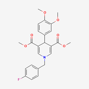 molecular formula C24H24FNO6 B11208099 Dimethyl 4-(3,4-dimethoxyphenyl)-1-(4-fluorobenzyl)-1,4-dihydropyridine-3,5-dicarboxylate 