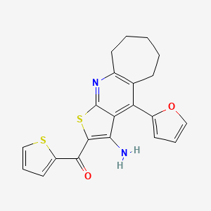 [3-Amino-4-(2-furyl)-6,7,8,9-tetrahydro-5H-cyclohepta[B]thieno[3,2-E]pyridin-2-YL](2-thienyl)methanone