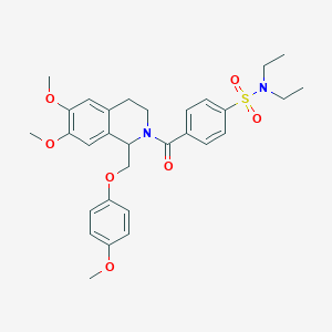 4-(6,7-dimethoxy-1-((4-methoxyphenoxy)methyl)-1,2,3,4-tetrahydroisoquinoline-2-carbonyl)-N,N-diethylbenzenesulfonamide