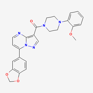 [7-(1,3-Benzodioxol-5-yl)pyrazolo[1,5-a]pyrimidin-3-yl][4-(2-methoxyphenyl)piperazin-1-yl]methanone