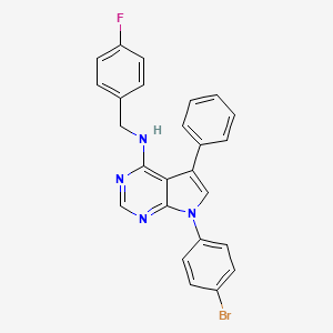 molecular formula C25H18BrFN4 B11208159 7-(4-bromophenyl)-N-(4-fluorobenzyl)-5-phenyl-7H-pyrrolo[2,3-d]pyrimidin-4-amine 