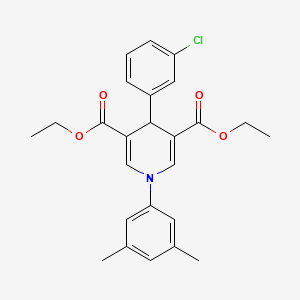 molecular formula C25H26ClNO4 B11208165 Diethyl 4-(3-chlorophenyl)-1-(3,5-dimethylphenyl)-1,4-dihydropyridine-3,5-dicarboxylate 