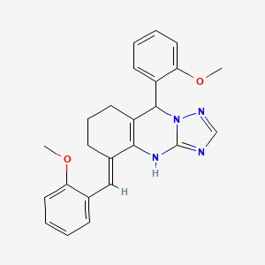 (5E)-5-(2-methoxybenzylidene)-9-(2-methoxyphenyl)-4,5,6,7,8,9-hexahydro[1,2,4]triazolo[5,1-b]quinazoline