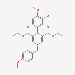 molecular formula C26H29NO7 B11208188 Diethyl 4-(3-hydroxy-4-methoxyphenyl)-1-(4-methoxybenzyl)-1,4-dihydropyridine-3,5-dicarboxylate 