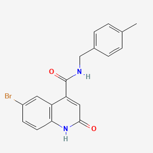 molecular formula C18H15BrN2O2 B11208197 6-bromo-N-(4-methylbenzyl)-2-oxo-1,2-dihydroquinoline-4-carboxamide 