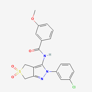 molecular formula C19H16ClN3O4S B11208216 N-(2-(3-chlorophenyl)-5,5-dioxido-4,6-dihydro-2H-thieno[3,4-c]pyrazol-3-yl)-3-methoxybenzamide 