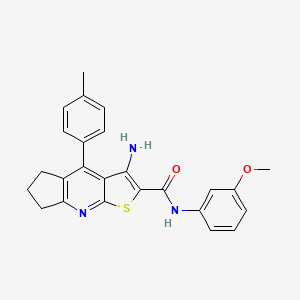 3-amino-N-(3-methoxyphenyl)-4-(4-methylphenyl)-6,7-dihydro-5H-cyclopenta[b]thieno[3,2-e]pyridine-2-carboxamide