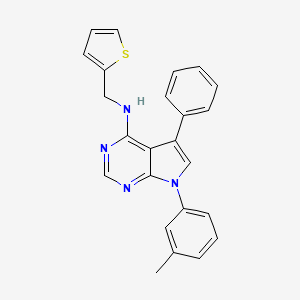 7-(3-methylphenyl)-5-phenyl-N-(thiophen-2-ylmethyl)pyrrolo[2,3-d]pyrimidin-4-amine